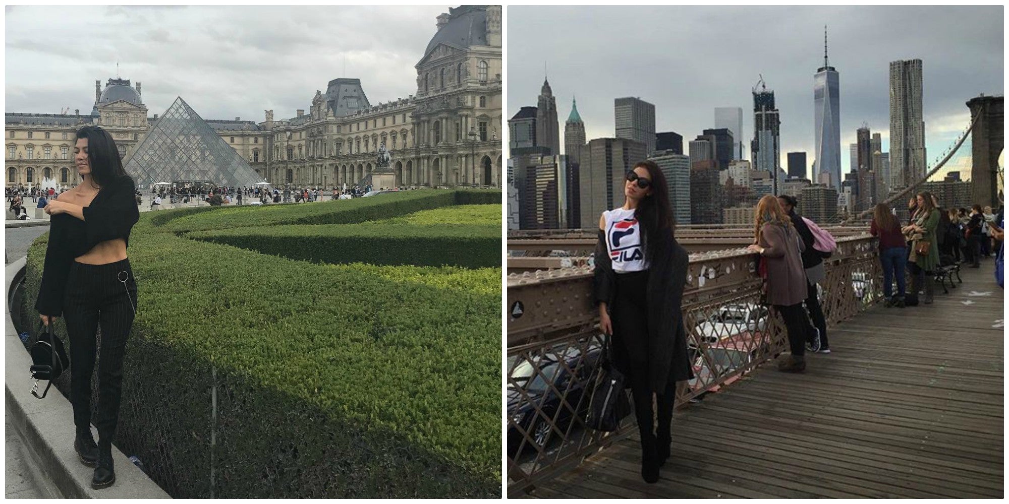 De turismo. En Nueva York o en París, enseñando hombro. ¡Qué telepatía!