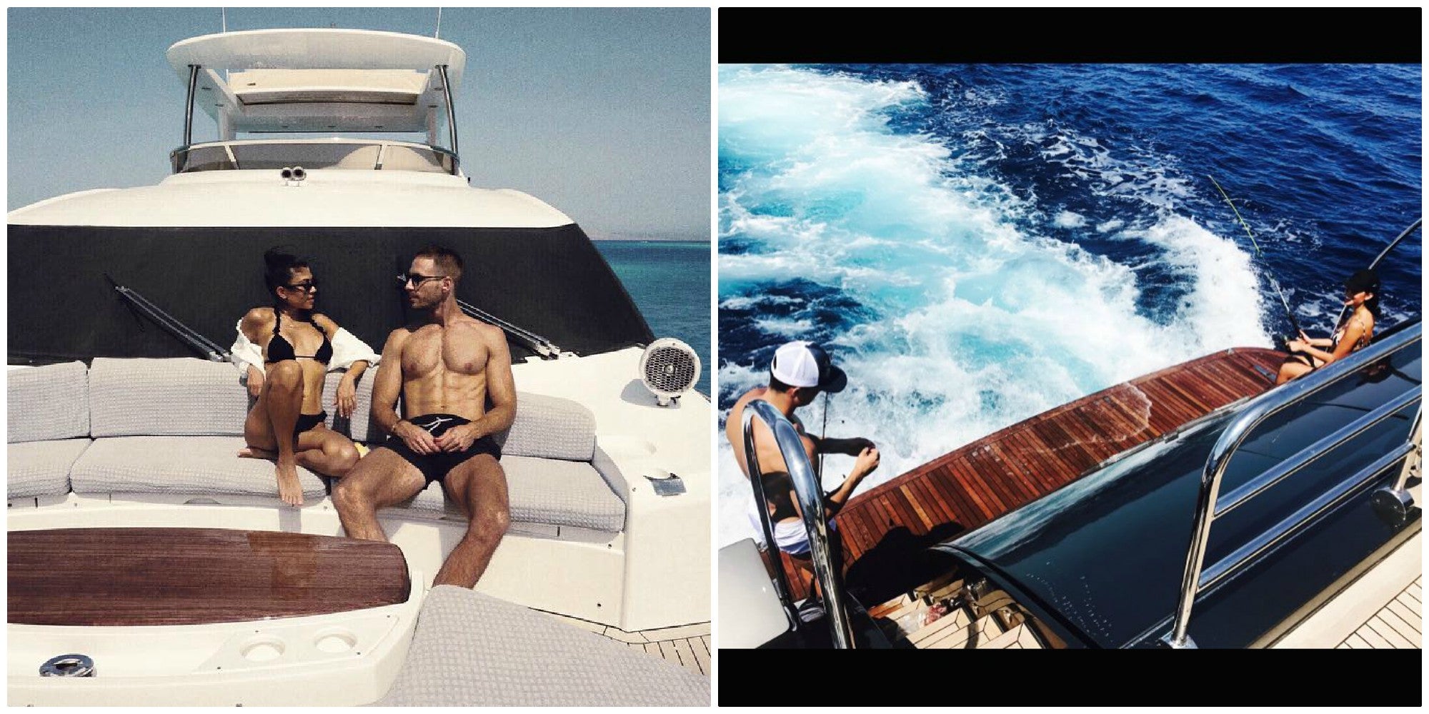 Montamos en yate. Con poca ropa.