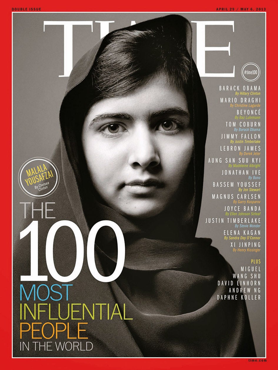Malala en la portada de la revista Time.