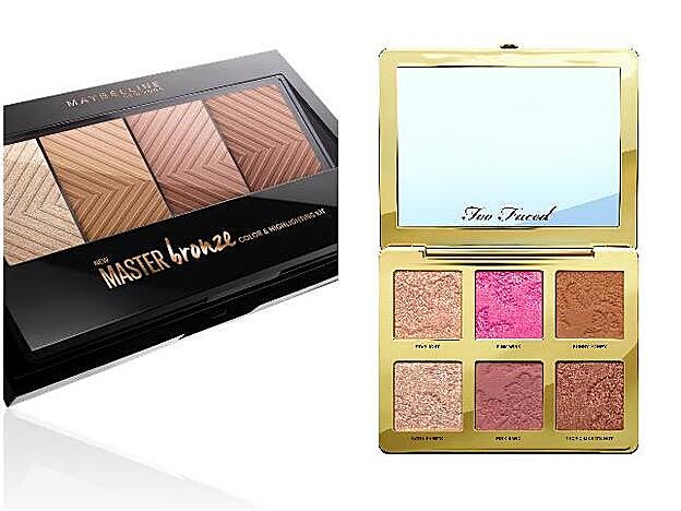 1. Master Bronze Paleta Bronceadora de Maybelline NY (10,99 euros). 2. Natural Face Paleta para el rostro de Too Faced (46 euros) Exclusiva en Sephora.