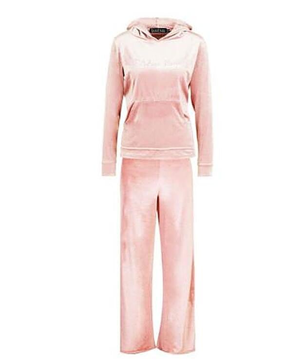 Chándal con eslogan de pedrería Paris Hilton en color rosa.