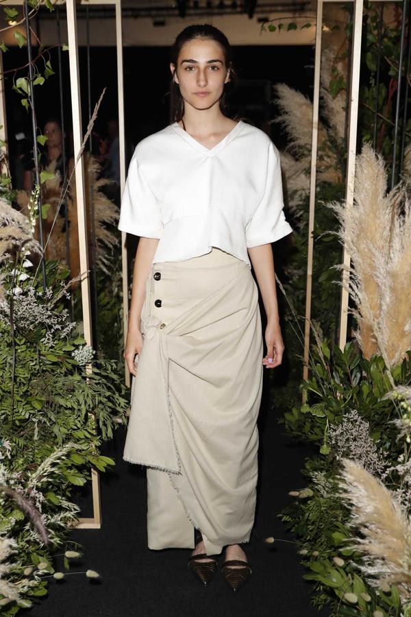 La actriz Sandra Escacena en el desfile de Isabel Nuñez en MBFWM