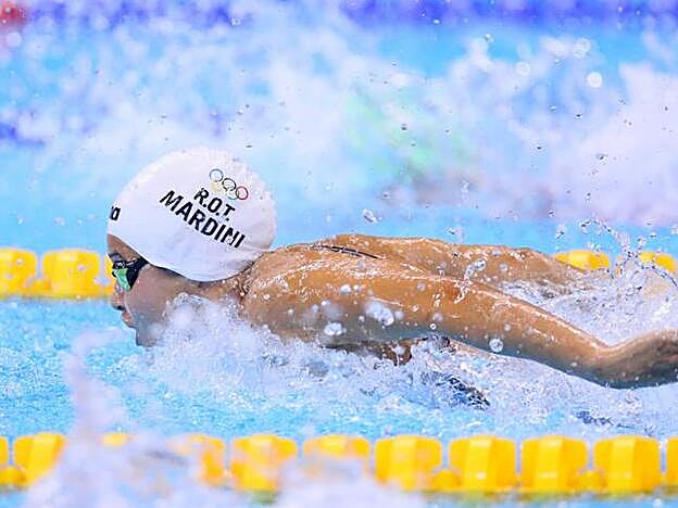 Yusra Mardini, en la piscina.