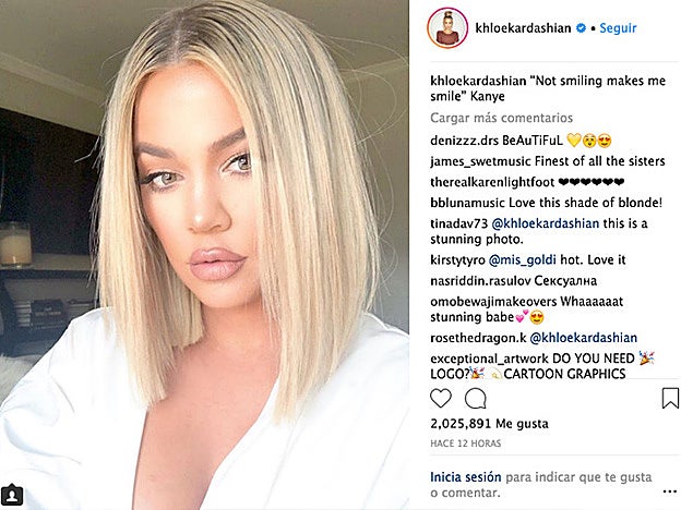 Esta es la imagen que Khloé ha subido a su Instagram para presumir de nuevo look.
