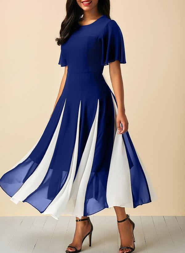 Vestido midi con falda bicolor de Veryvoga: 28,06 euros.