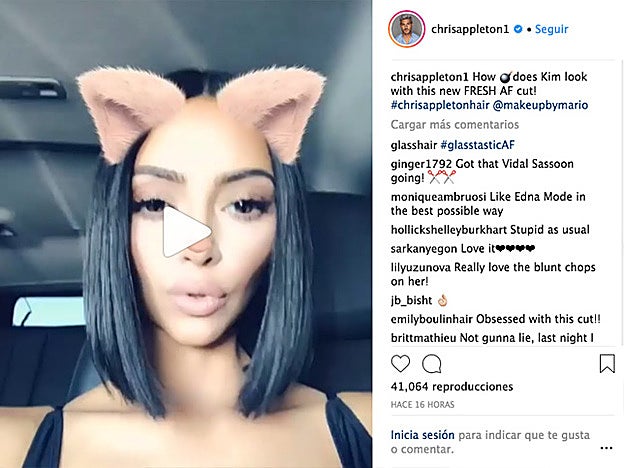 Chris Appketon, el estilista de Kim Kardashian, ha subido a su cuenta de Instagram un video en el que se ve su nuevo look.