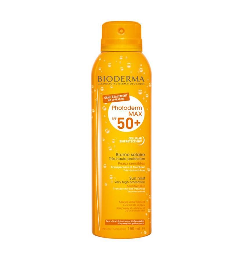 Lo mejor del spray Photoderm Max Bruma Solar SPF50+ de Bioderma (21,95 €) es que no hace falta extenderlo. Está indicado para todo tipo de pieles, es transparente y se puede aplicar también sobre la piel húmeda.