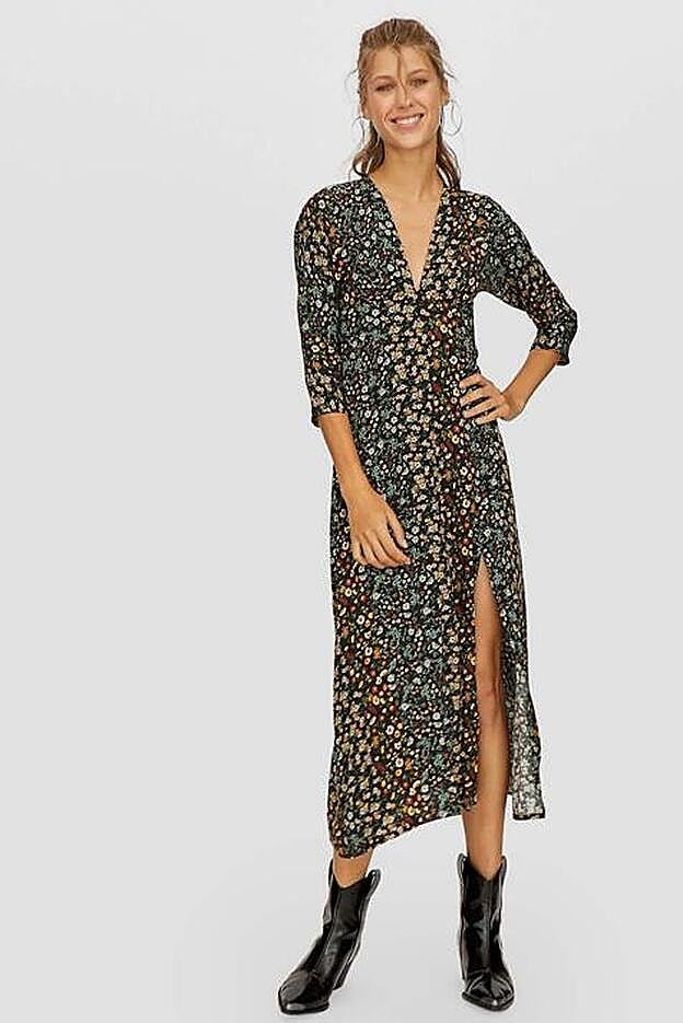 Vestido de flores de Stradivarius