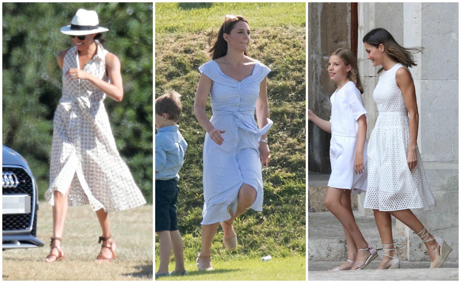 Vestido de verano y alpargatas, Meghan, Kate y Letizia coincidieron con sus looks más relajados, pero la Duquesa de Cambridge lució un diseño 'low cost' de Zara y con eso nos ha ganado.