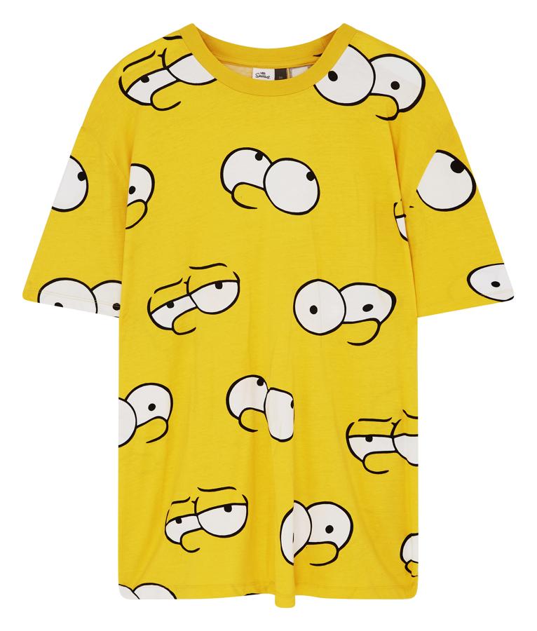 Camiseta unisex con diseño de Bart y en color amarillo.