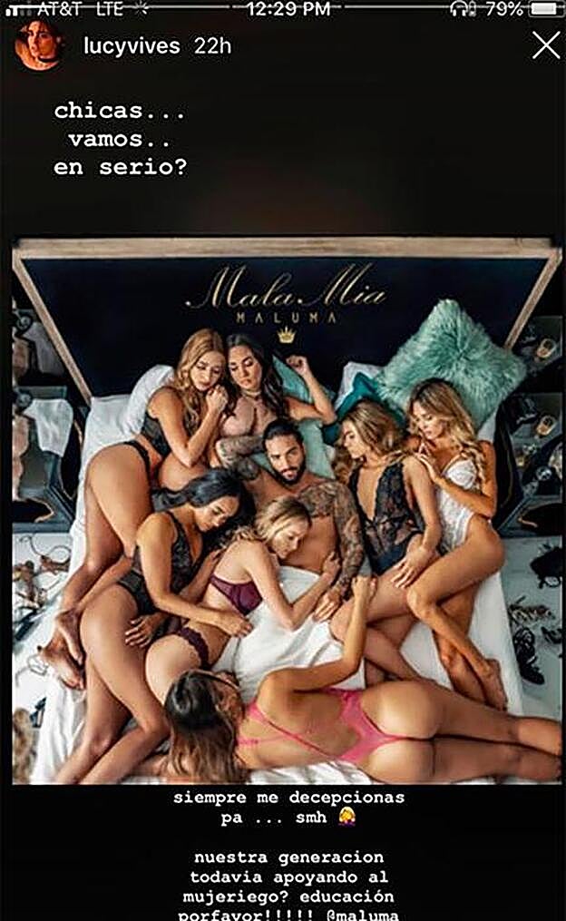 'Storie' de lucy Vives criticando la instantánea.