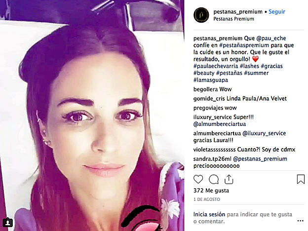 Paula confía en el centro Pestañas Premium.