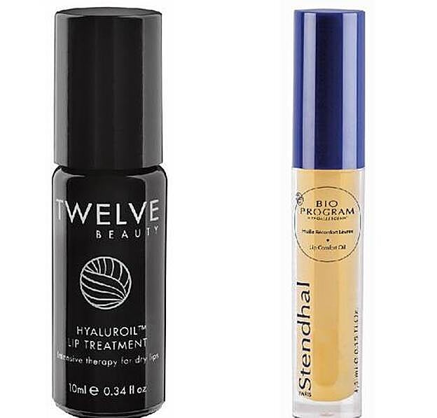 1. Hyaluroil Lip Treatment de Twelve Beauty (36 €). 2. Bio Program Huile Réconfortant Lèvres de Stendhal (30 €).