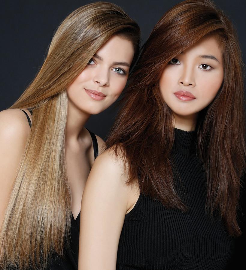 Colección: Colorama. Los colores rubios y castaños en 'balayage', imperan en estas melenas peinadas en liso con ligero volumen.