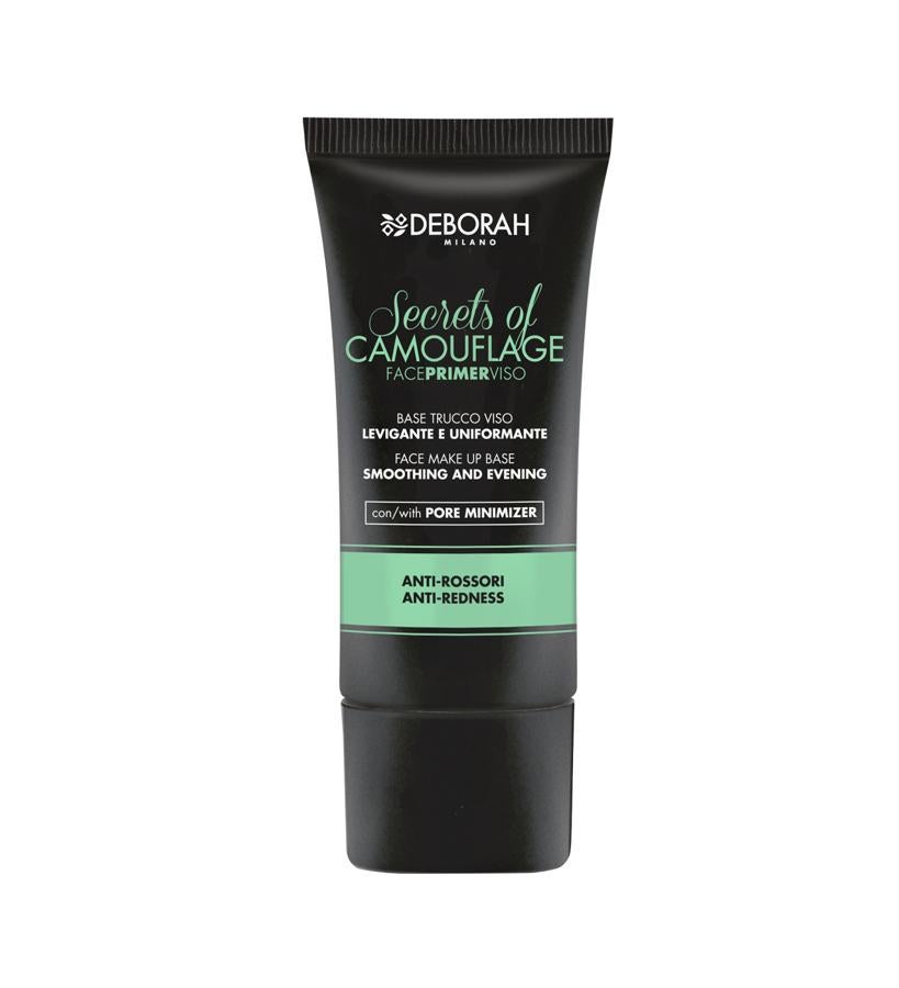 Secrets of Camouflage Face Primer de Deborah Milano. Con pigmentos verdes que camuflan las roeces de la piel (11 €).