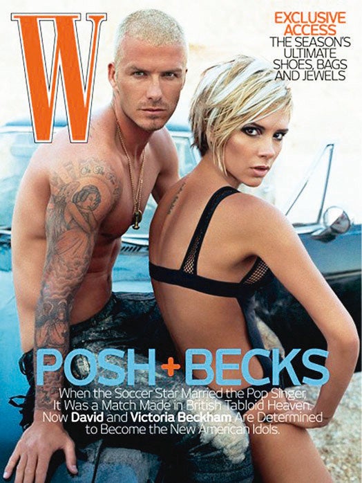 Victoria y David Beckham en la primera portada que hizo la pareja al llegar a Estados Unidos en 2007