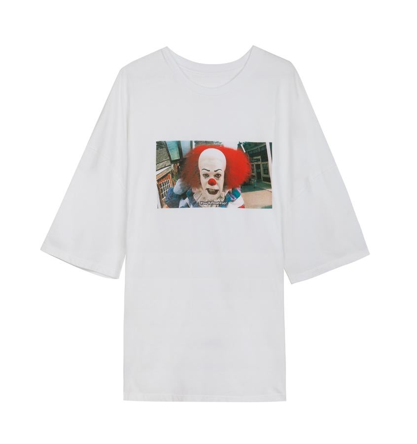 Camiseta de Pennywise, el diabólico payaso de It que nos ha quitado el sueño a más de uno.