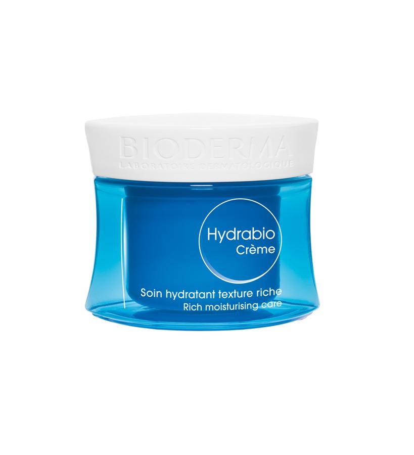 Su textura cremosa, aunque de rápida absorción, nutre intensamente la piel. Gracias a una emulsión inspirada en la estructura de la epidermis, sus ingredientes activos penetran en profundidad y para que la piel recupere sus capacidades de hidratación naturales y tenga una luminosidad intensa de forma duradera.  Hydrabio Crema de Bioderma  (19,95 €).