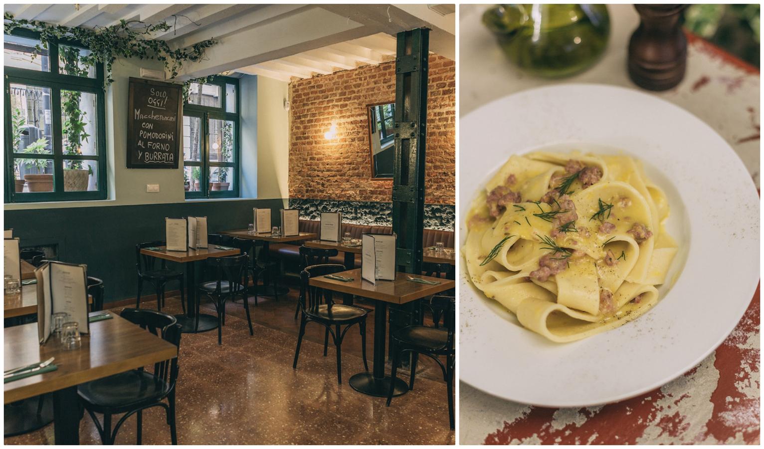 Los Hermanos Figurato han conseguido transportarnos desde el centro de Madrid (Calle Larra, 13) a los rincones más típicos de Italia con sus recetas tradicionales reinterpretadas, que nos dejan platos de pasta fresca hecha a mano acompañados de ingredientes naturales de primerísima calidad que hacen sentir en casa de la 'mamma' incluso a los italianos.