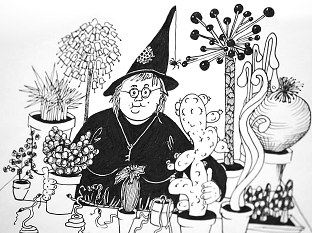 La profesora Sprout, tal como la imaginó la escritora