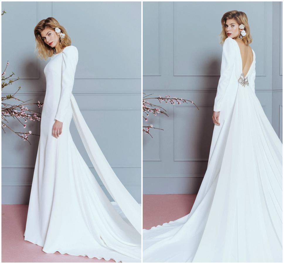 El minimalismo se alía con una impresionante espalda con detalle joya.