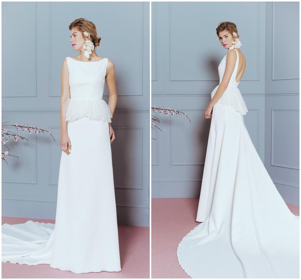 Para esas novias que quieran sentirse una diva de Hollywood, este vestido tiene una marcada inspiración retro y de alfombra roja.