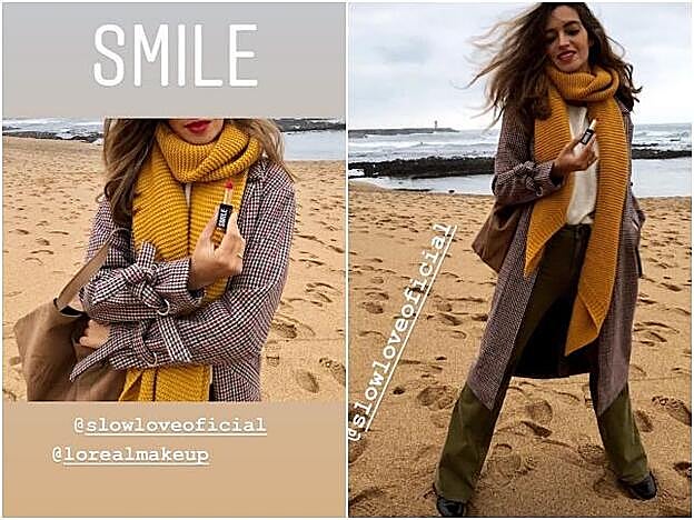 Sara Carbonero con look de Slow Love.