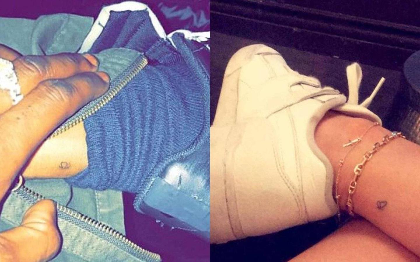 La pareja decidió hacerse una discreta mariposa para representar su amor. Kylie en su pierna derecha y Travis en su pierna izquierda.