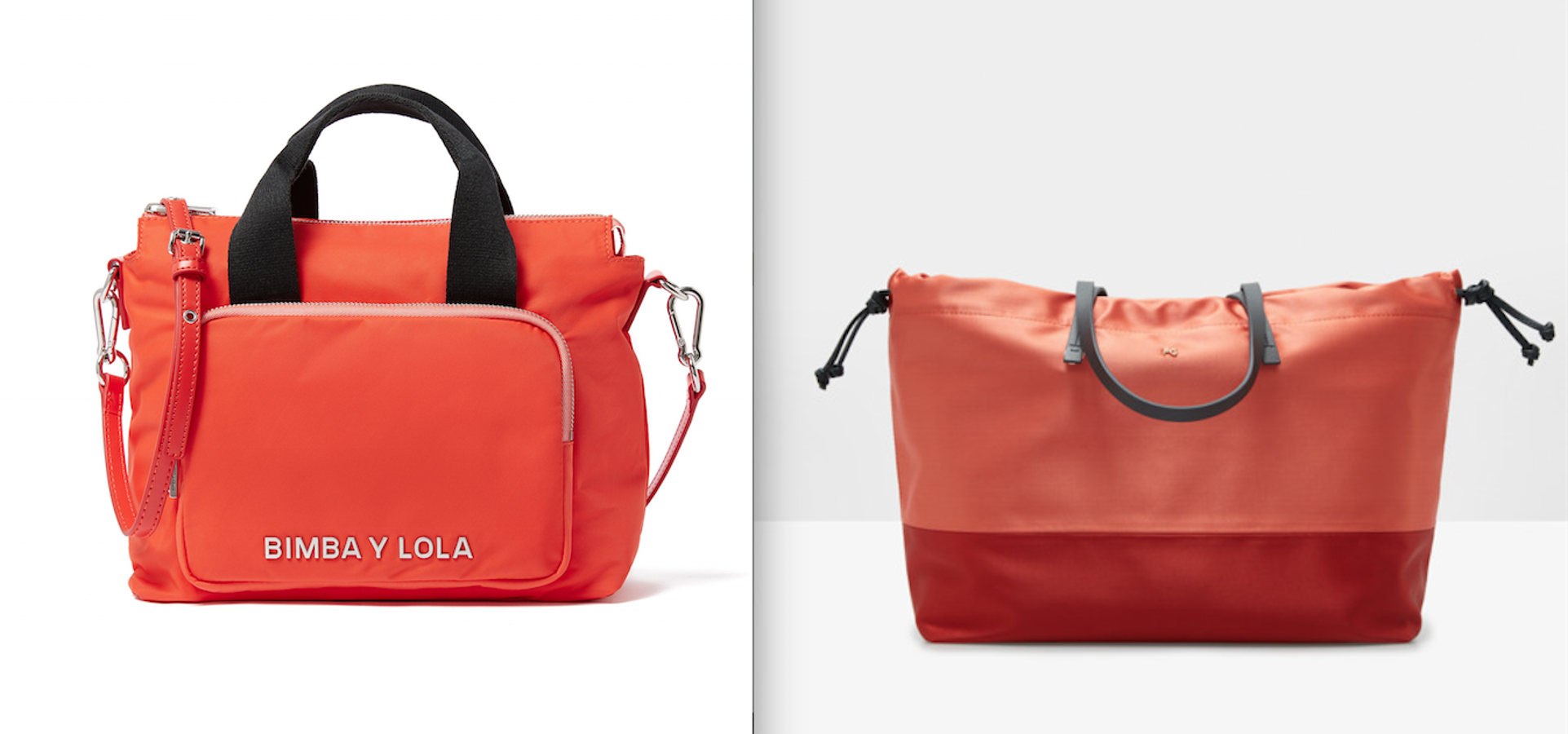 Si salimos del universo Zara, encontramos otras opciones de bolso interesantes, también de tamalo mediano y grande. En las rebajas de mitad de temporada de Bimba y Lola encontramos esta bandolera naranja estupenda (92 euros). Purificación García tiene un "shopper" en seda y algodón (68 euros) que puede acompañarnos en los días más agitados.