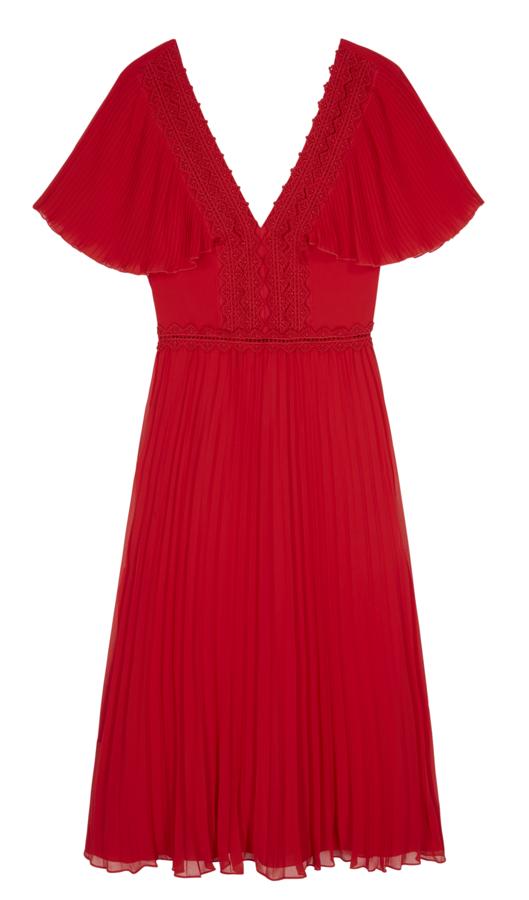 Sí, el rojo es una apuesta ganadora para looks de invitada, por eso le decimos 'sí, quiero' a este vestido de Truth&Fable que rebajará su precio inicial (115 euros) con los descuentos del Black Fiday de Amazon Moda.