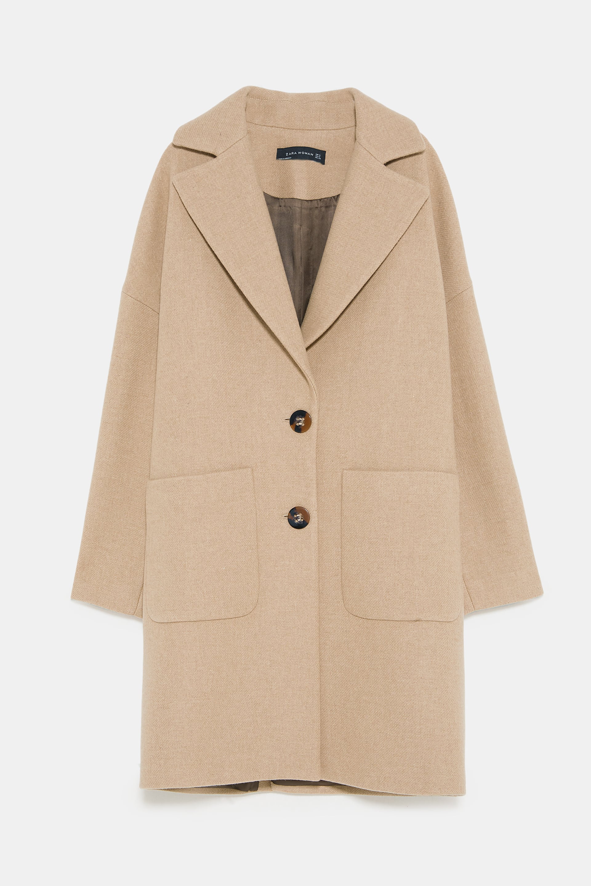 Abrigo con botones de Zara: 89,95 euros.