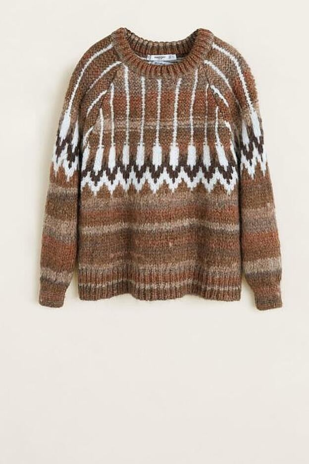 Jersey jacquard de lana, 49,99 euros.