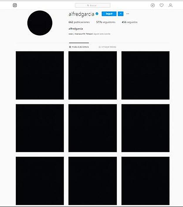 Esta es la imagen que presentaba el perfil de Alfred ayer por la tarde.