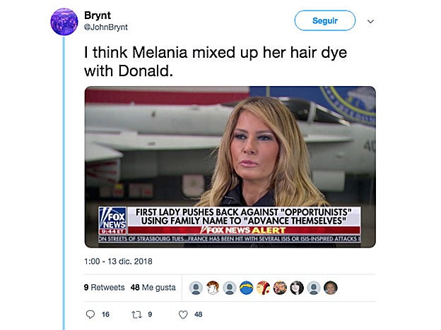 Así de rubia se ha podido ver a Melania en la televisión americana.