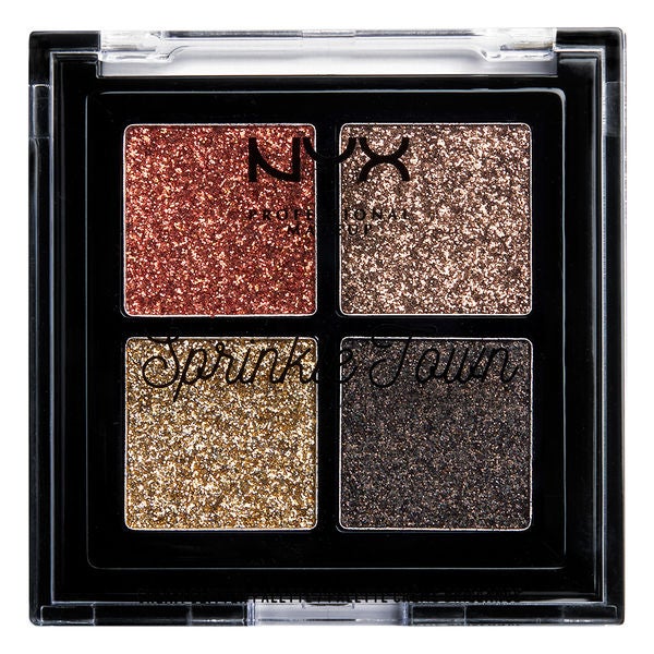Cuatro tonos metalizados con mucho brilli brilli. Sprinkle Town Cream Glitter Palette de Nyx. (9,50 euros).