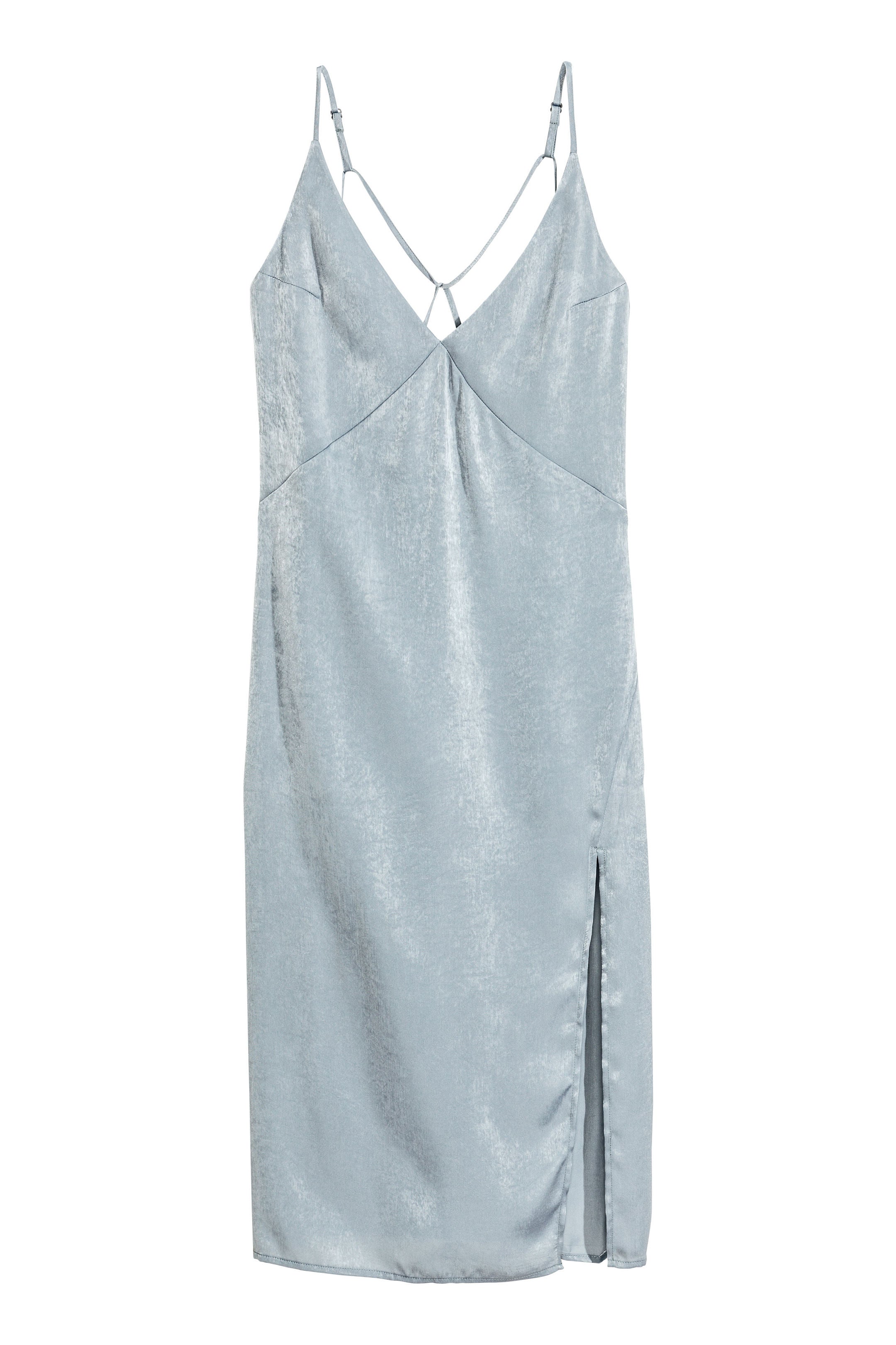 Vestido lencero en color gris claro de H&M: 16,99 euros.