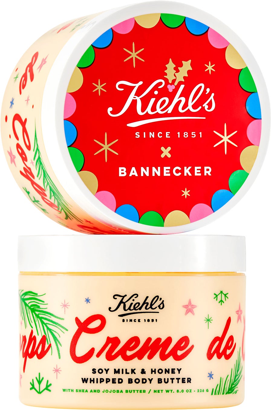 Edición de Navidad de la Crème de Corps Whipped de Kiehl's (39 euros), ilustrada por el artista Andrew Bannecker.