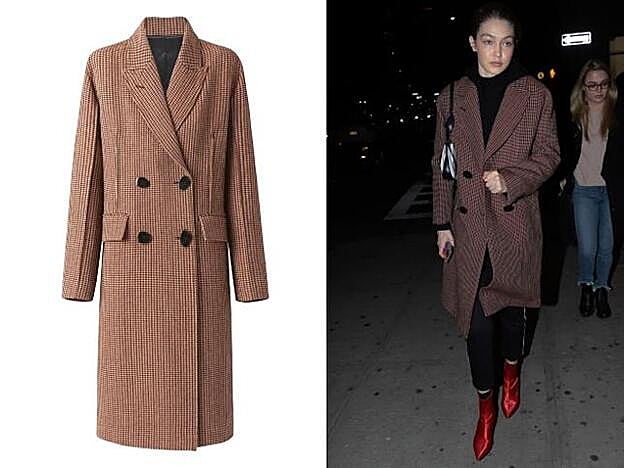 Gigi Hadid con abrigo de Mango.