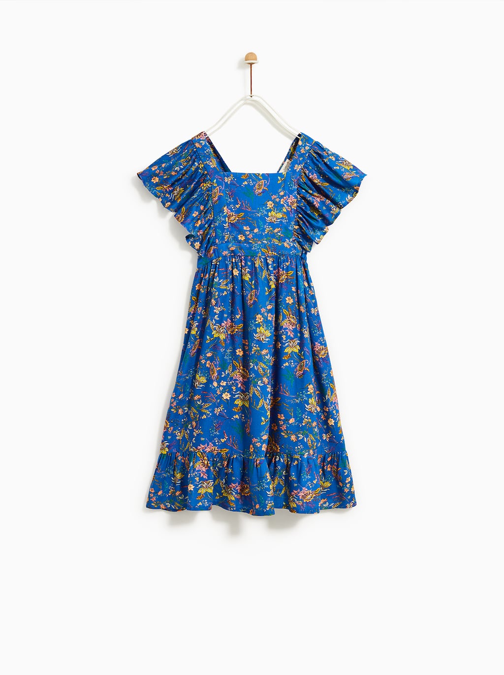 Vestido midi con flores de Zara Kids: 15,99 euros.