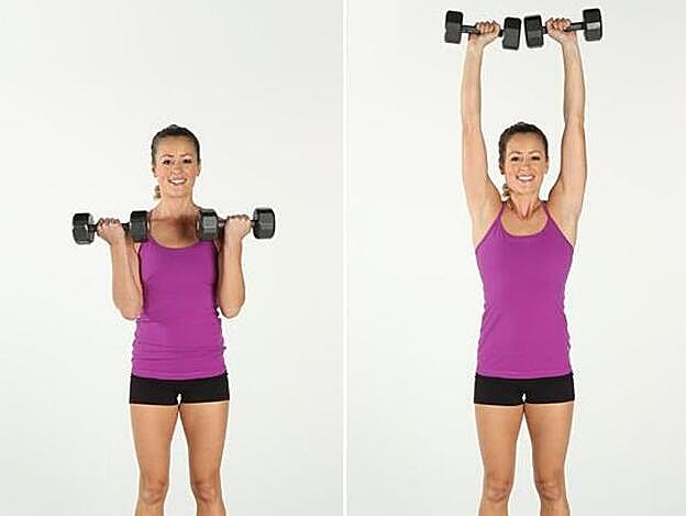 Extensión de triceps por encima de la cabeza. Pinterest