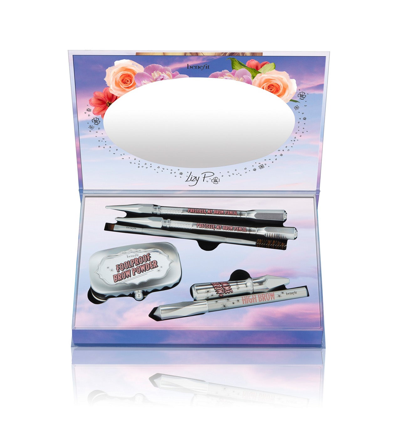 Set creado por la marca junto a la youtuber Lizy P, que cuenta con los productos imprescindibles para tener unas cejas perfectas: incluye un Gimme Brow+ en tono 3, dos Precisely My Brow Pencil en tonos 4 y 4.5, un Foolproof Brow Powder, un High Brow y una Angled Brow Brush & Spoolie. (65 €).