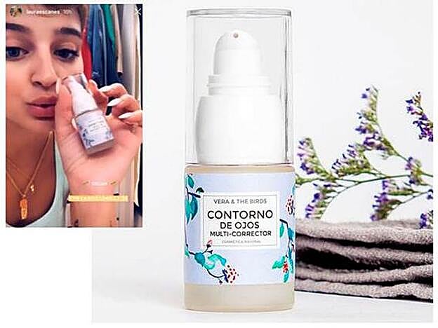 Laura Escanes contó en su Instagram que usaba el Contorno de Ojos Multi-Correción de Vera & The Birds, lo que hizo que se agotara en tiempo récord.