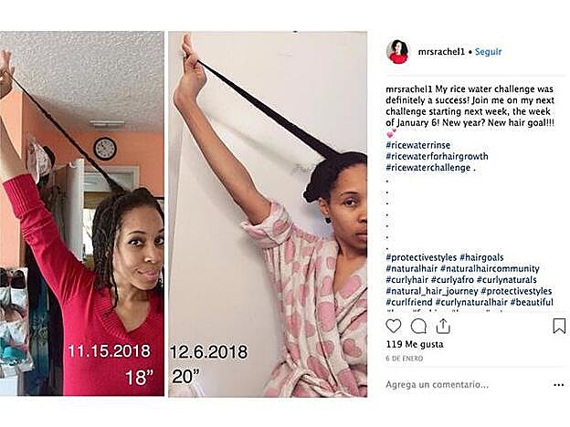 Varias personas están haciendo el rice challenge, donde muestrasn en Instagam cómo les ha crecido el cabello tras aplicar agua de arroz. en el mismo.
