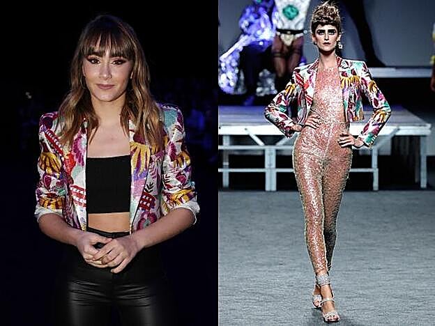 Aitana con chaqueta de Ana Locking.