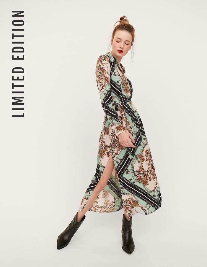 Vestido largo estampado, 29,99 euros.
