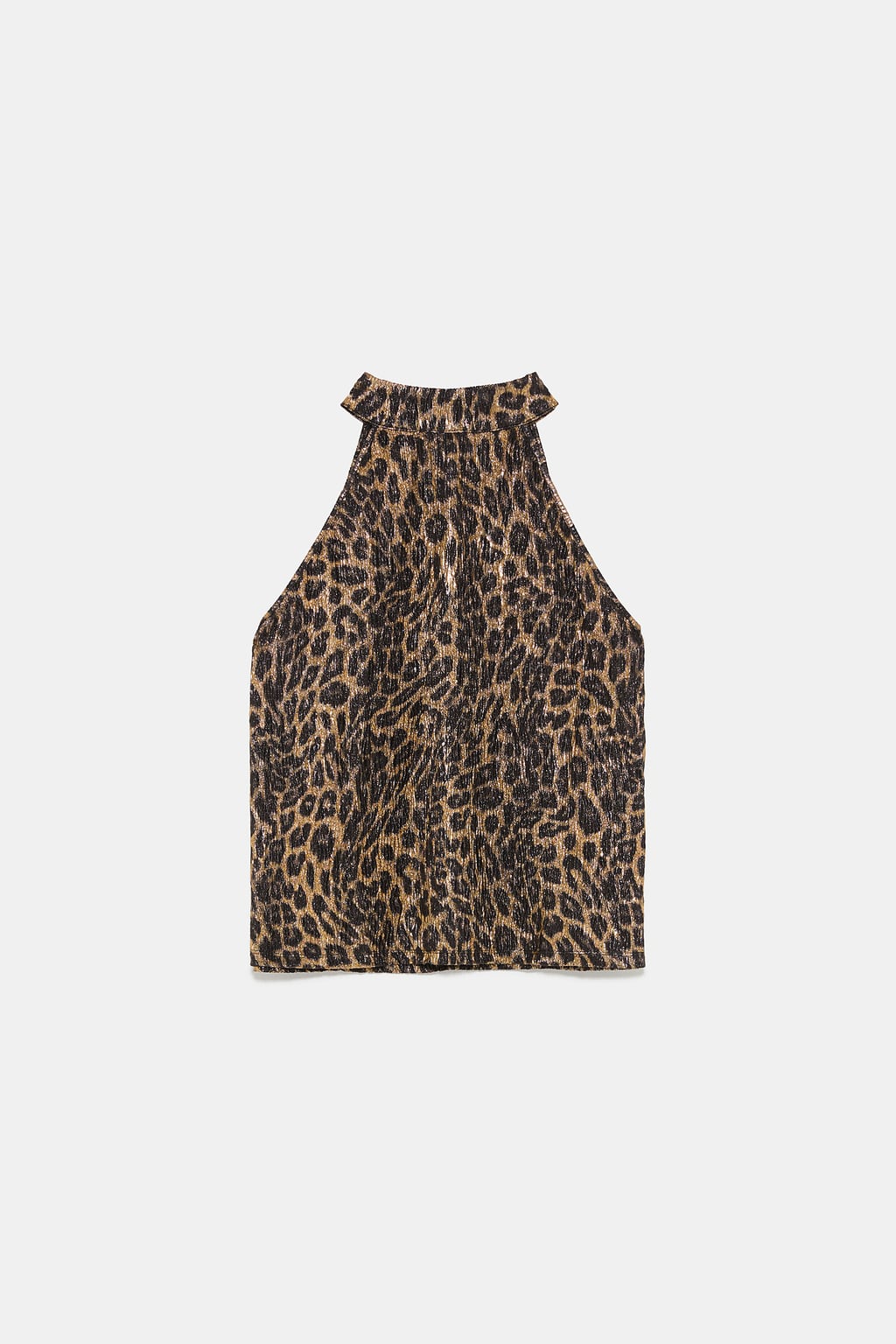 Top con cuello halter y estampado animal: 7,99 euros en Zara.
