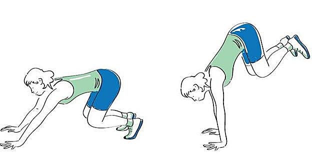 Ilustración de Sergio Arango. Postura para tonificar.