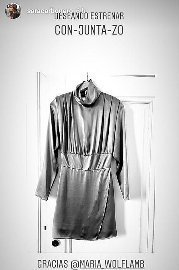Sara Carbonero compartió este vestido de María Wolflamb en uno de sus recientes Instagram 'stories'.