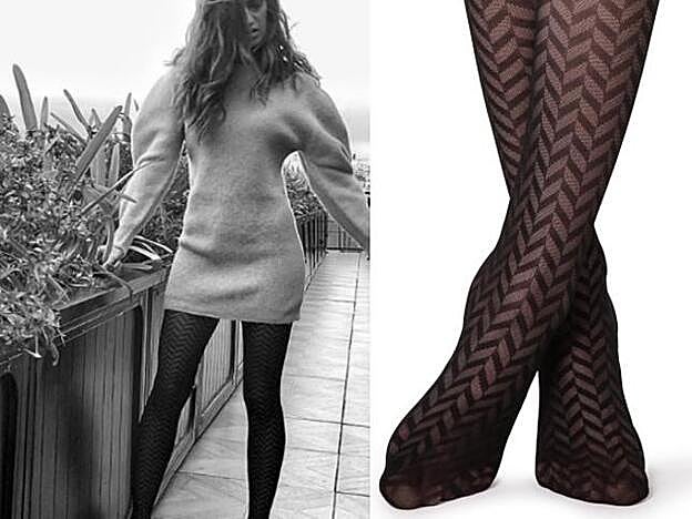 Sara carbonero con medias de Calzedonia.