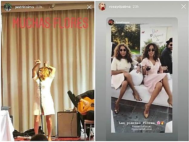 Lolita Flores y Rosario en el bautizo de Noah, hijo de Elena Furiase y Gonzalo Sierra.